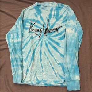 Key West Blue Tie-Dye Long Sleeve Shirt